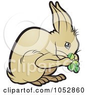 Royalty Free Vector Clip Art Illustration Of A Rabbit Eating Greens by Lal Perera