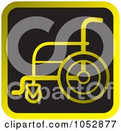 Poster, Art Print Of Golden And Black Wheelchair Icon Button
