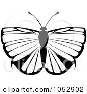 Poster, Art Print Of Black And White Flying Butterfly Logo - 16