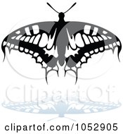 Poster, Art Print Of Black And White Butterfly Logo With A Reflection - 13