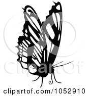 Poster, Art Print Of Black And White Flying Butterfly Logo - 21