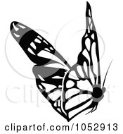 Poster, Art Print Of Black And White Flying Butterfly Logo - 19