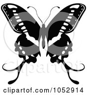 Poster, Art Print Of Black And White Flying Butterfly Logo - 18