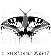 Poster, Art Print Of Black And White Flying Butterfly Logo - 17