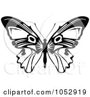 Poster, Art Print Of Black And White Flying Butterfly Logo - 14