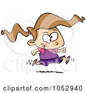 Royalty Free Vector Clip Art Illustration Of A Cartoon Girl Running A Marathon