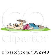 Royalty Free Vector Clip Art Illustration Of A Cartoon Man Laying In Fresh Grass
