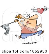 Poster, Art Print Of Cartoon Man Chasing Elusive Love