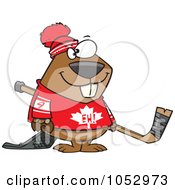 Poster, Art Print Of Cartoon Hockey Beaver
