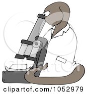 Royalty Free Clip Art Illustration Of A C Elegans Roundworm Using A Microscope by djart