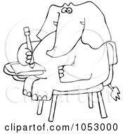 Royalty Free Vector Clip Art Illustration Of A Black And White Elephant Student Outline