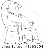 Black And White Content Man Relaxing In An Armchair Outline