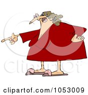 Poster, Art Print Of Pointing Angry Woman In Slippers And Curlers