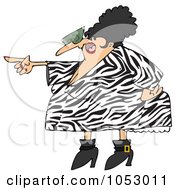 Poster, Art Print Of Pointing Angry Woman In A Zebra Print Dress