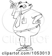 Royalty Free Vector Clip Art Illustration Of A Black And White Angry Businessman Pointing Outline