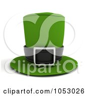 Royalty Free 3d Clip Art Illustration Of A 3d Green Leprechaun Hat With A Buckle