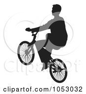 Poster, Art Print Of Silhouetted Man Riding A Bike - 3