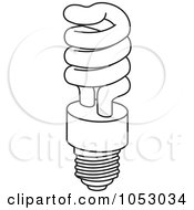 Poster, Art Print Of Outlined Fluorescent Spiral Light Bulb