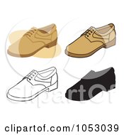 Royalty Free Vector Clip Art Illustration Of A Digital Collage Of Four Pairs Of Shoes 4