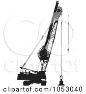 Royalty Free Vector Clip Art Illustration Of A Silhouetted Construction Crane 2 by Any Vector