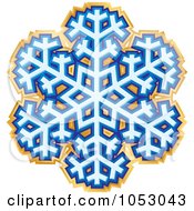 Poster, Art Print Of Blue And Gold Snowflake Sticker