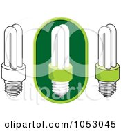 Royalty Free Vector Clip Art Illustration Of A Digital Collage Of Outlined Fluorescent Light Bulbs by Any Vector