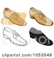 Royalty Free Vector Clip Art Illustration Of A Digital Collage Of Four Pairs Of Shoes 1