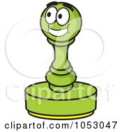 Royalty Free Vector Clip Art Illustration Of A Green Rubber Stamp Character by Any Vector