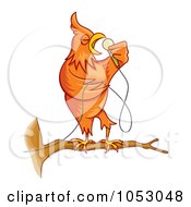 Orange Singing Canary On A Branch