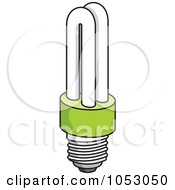 Royalty Free Vector Clip Art Illustration Of A Fluorescent Light Bulb 2