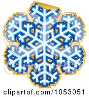 Poster, Art Print Of Peeling Blue And Gold Snowflake Sticker