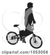 Poster, Art Print Of Silhouetted Man Riding A Bike - 1