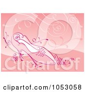 Royalty Free Vector Clip Art Illustration Of A Pink Ornate Shoe Background