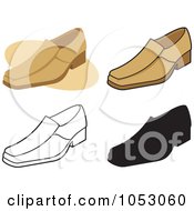 Royalty Free Vector Clip Art Illustration Of A Digital Collage Of Four Pairs Of Shoes 3