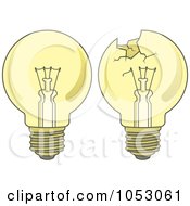 Poster, Art Print Of Digital Collage Of Yellow Light Bulbs