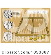 Royalty Free Vector Clip Art Illustration Of A Backgammon Board And Dice
