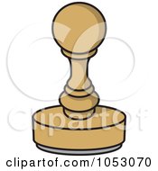 Royalty Free Vector Clip Art Illustration Of A Round Wooden Stamp by Any Vector