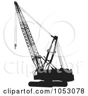 Royalty Free Vector Clip Art Illustration Of A Silhouetted Construction Crane 1 by Any Vector #COLLC1053078-0165