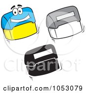 Digital Collage Of Flip Rubber Stamp Characters