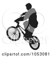 Poster, Art Print Of Silhouetted Man Riding A Bike - 5