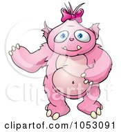 Royalty Free Vector Clip Art Illustration Of A Pink Female Monster