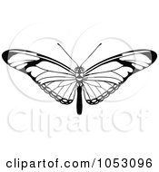 Royalty Free Vector Clip Art Illustration Of A Black And White Butterfly 3