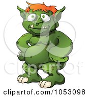 Royalty Free Vector Clip Art Illustration Of A Green Male Monster