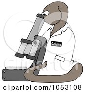 Royalty Free Clip Art Illustration Of A C Elegans Roundworm Viewing Through A Microscope by djart