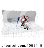 Poster, Art Print Of 3d Web Crawler Robot Cam Drawing On Paper