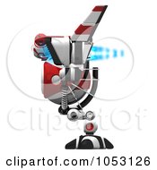Poster, Art Print Of 3d Web Crawler Robot Cam In Profile With Blue Fire