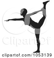Black Silhouetted Yoga Pose Woman - 10