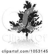 Poster, Art Print Of Black Tree Silhouette And Reflection - 6
