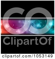Poster, Art Print Of Black Background With A Colorful Bokeh Light Banner