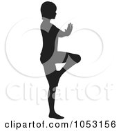 Black Silhouetted Yoga Pose Woman - 3